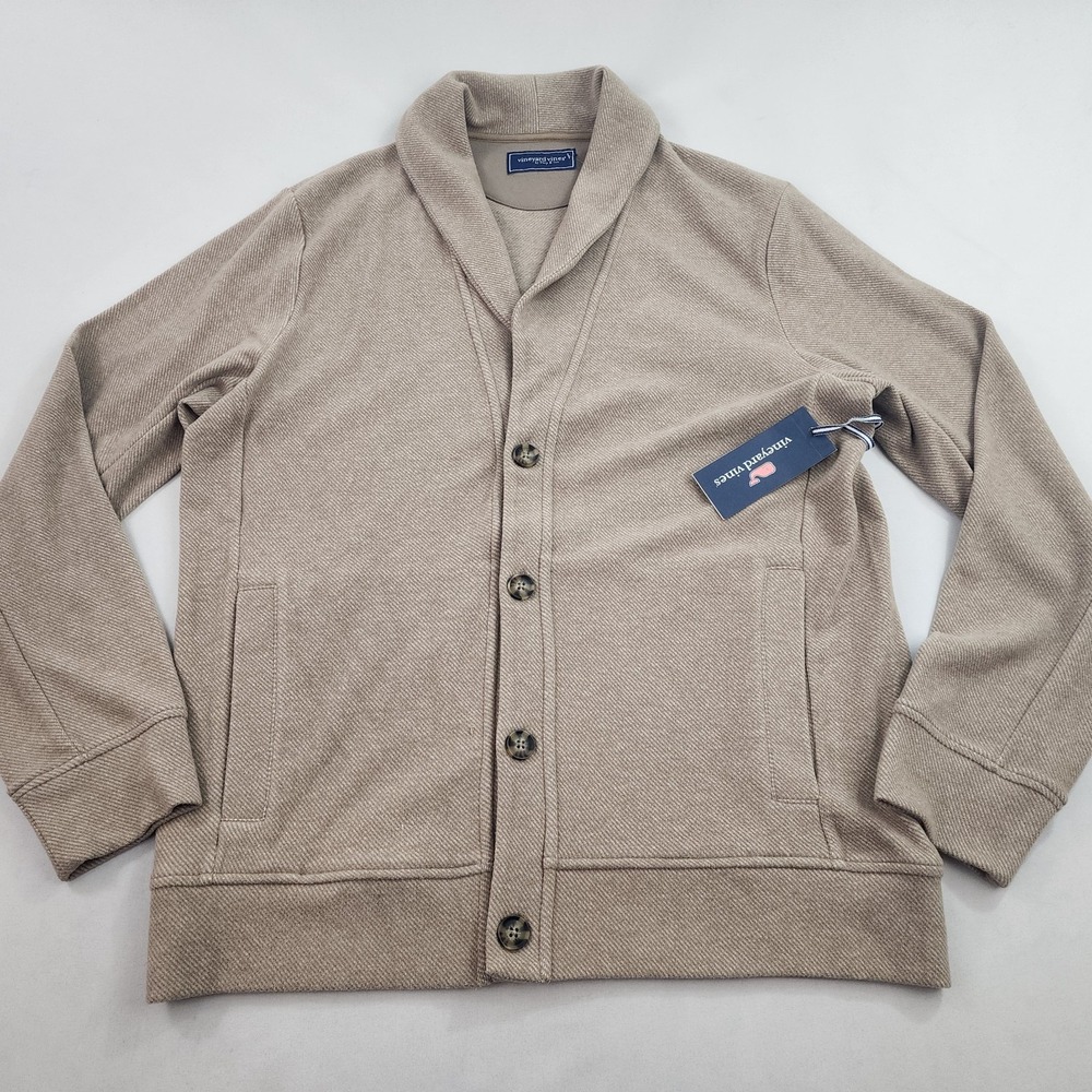 Vineyard Vines Calmwater Shawl Cardigan Mens M Timber Brown 1K005202-F236 NEW